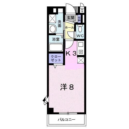 シールド青葉(1K/1階)の間取り写真