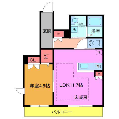 AVENIR門前仲町(1LDK/2階)の間取り写真