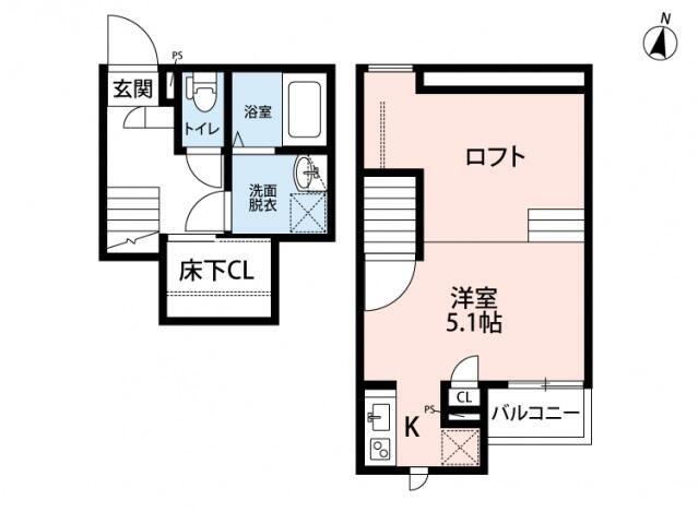 CB春日部ルーチェ(1K/1階)の間取り写真