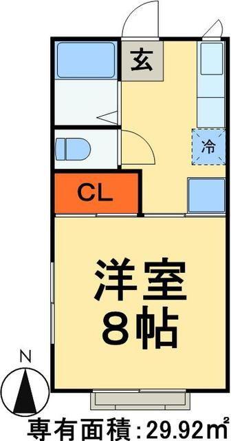 パルメゾン北野(1K/1階)の間取り写真