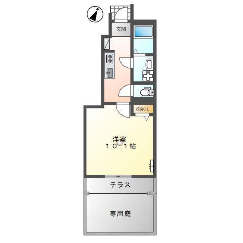 CHERRY・BLOSSOMII(1K/1階)の間取り写真