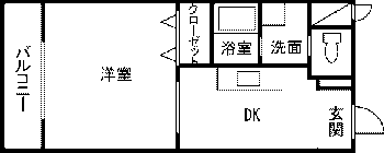 リンカーフェルト(1DK/3階)の間取り写真