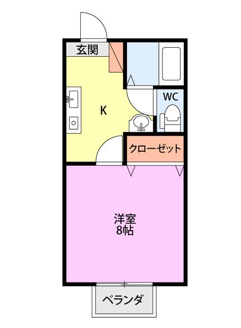 ジュネス(1K/1階)の間取り写真