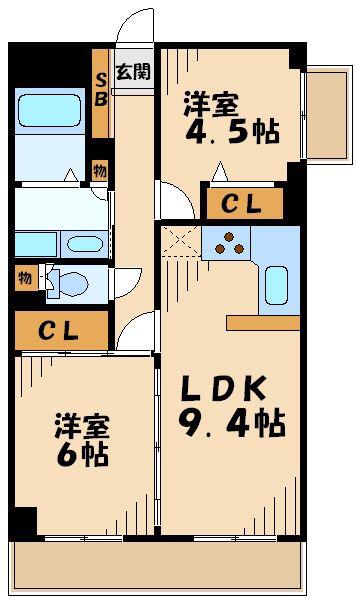 ルーラルたまプラーザ(2LDK/3階)の間取り写真