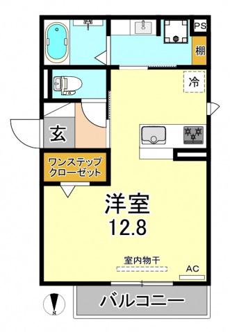 ラポート エル(ワンルーム/3階)の間取り写真