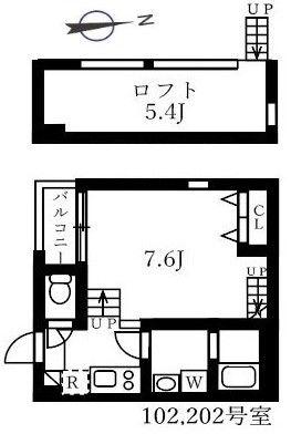 ハーモニーテラス寺崎町II(1K/1階)の間取り写真