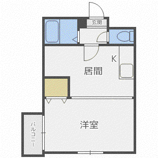 エンドレス三井南6条(1DK/3階)の間取り写真