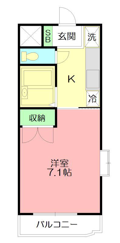メゾン榎木町(1K/2階)の間取り写真