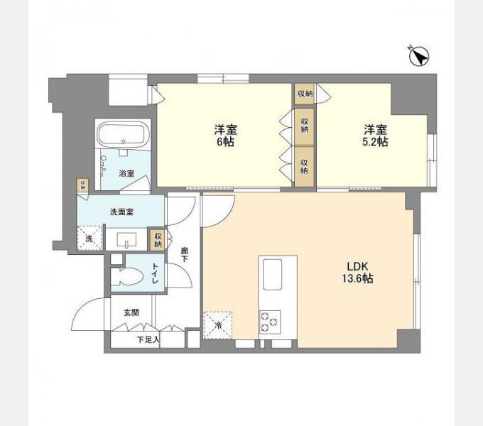 LASANTE五反田(2LDK/10階)の間取り写真