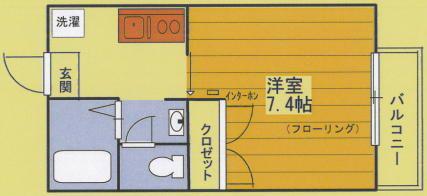 Dハウス(1K/2階)の間取り写真