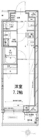 DIPS竹ノ塚駅前(1K/3階)の間取り写真
