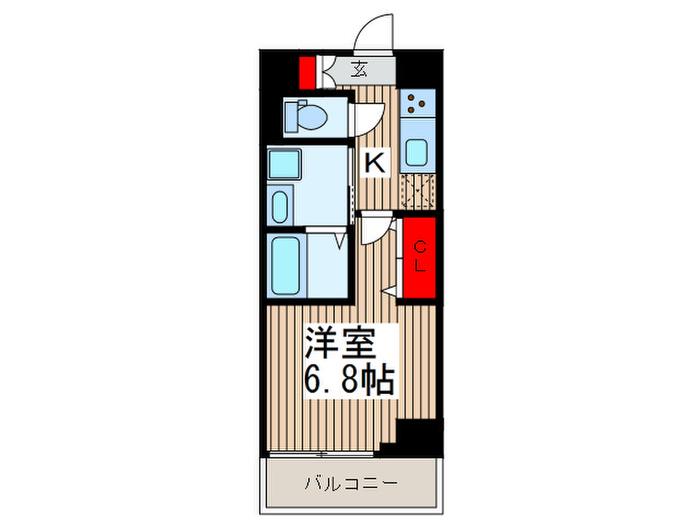 ライジングハウスゴテン(1K/5階)の間取り写真