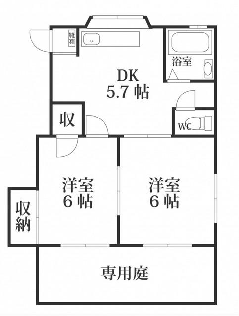 アネックス清水(2DK/1階)の間取り写真