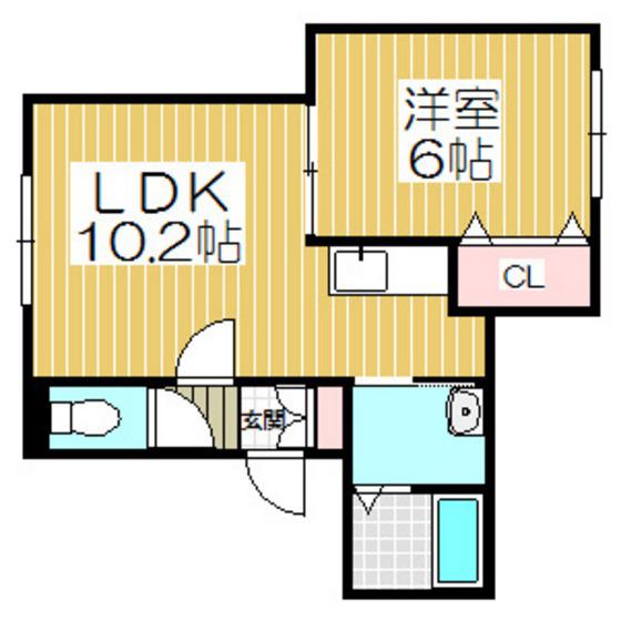 CLAN MOANA (1LDK/1階)の間取り写真
