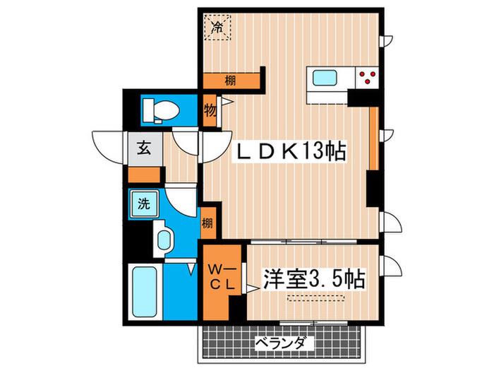 セントラルスクエア庚午(1LDK/2階)の間取り写真
