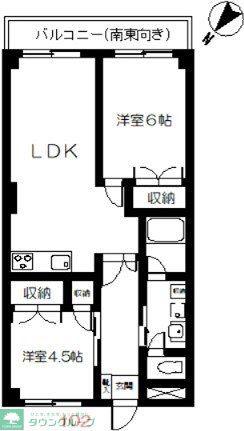 コーポ第三糀屋(2LDK/2階)の間取り写真