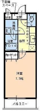 フジパレス浜寺ノース3番館(1K/2階)の間取り写真