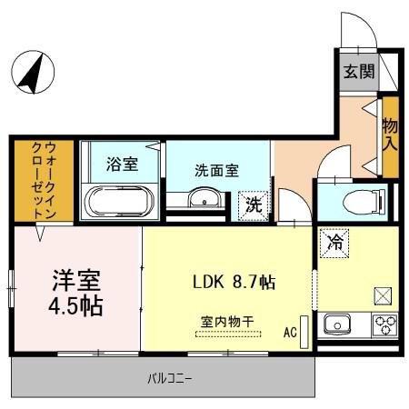 マリーズメゾン黒田(1LDK/1階)の間取り写真