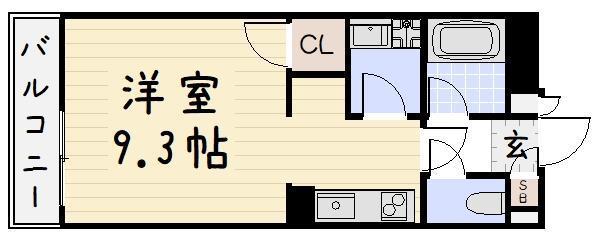 フェールブリエ企救丘(1K/3階)の間取り写真