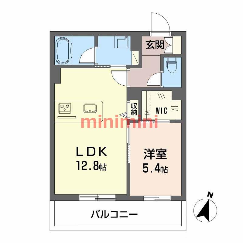 モンセル(1LDK/3階)の間取り写真