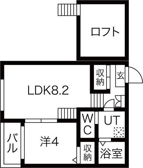 ハーモニーテラス辰巳町(1LDK/1階)の間取り写真