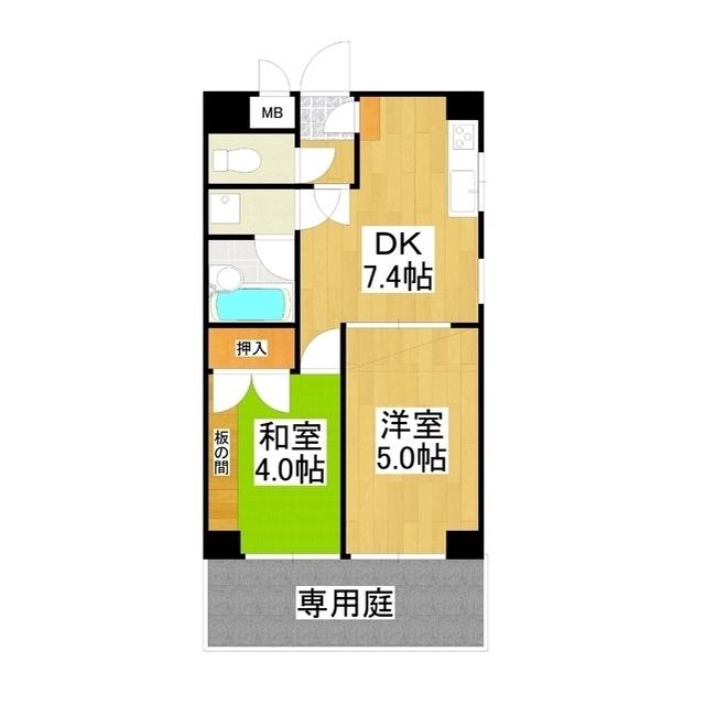 センチュリー浦和パート2(2DK/1階)の間取り写真