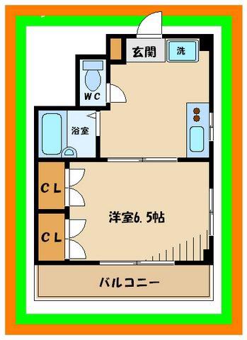 ロイヤルコート府中(1DK/4階)の間取り写真