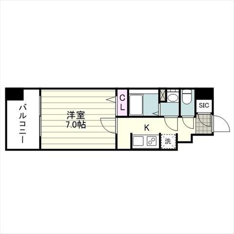 SーRESIDENCE 小川町(1K/5階)の間取り写真