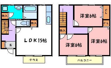 エステリーオ(3LDK/1階)の間取り写真