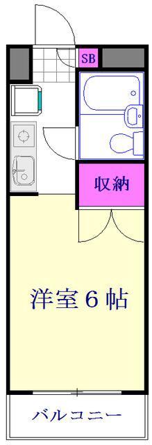 オンワード松原(ワンルーム/2階)の間取り写真