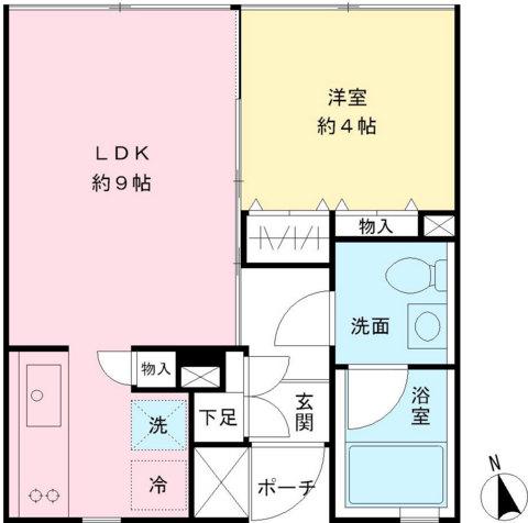 HI-ROOMS新代田(1LDK/2階)の間取り写真