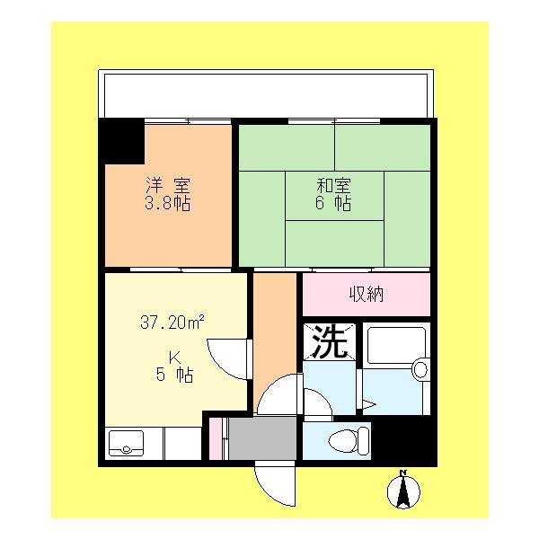 アーバンハイツ綾瀬(2K/3階)の間取り写真