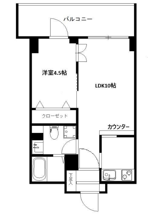 天王町ガーデンテラス(1LDK/5階)の間取り写真