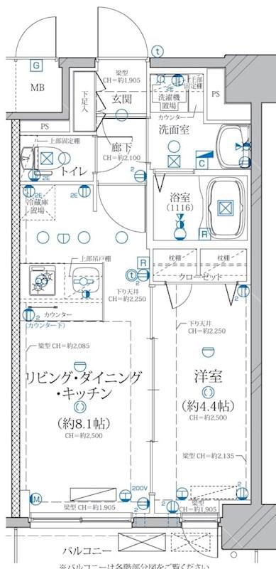ディアレイシャス矢場町(1LDK/13階)の間取り写真