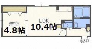 カーサ・フォレスト豊平(1LDK/2階)の間取り写真