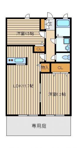 ペアシティ(2LDK/2階)の間取り写真
