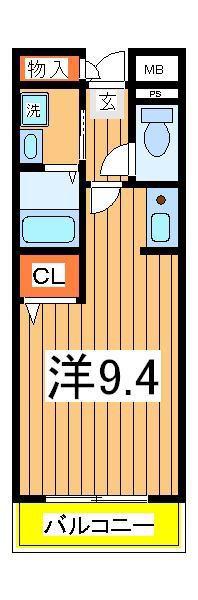 ジョリー柏(ワンルーム/2階)の間取り写真
