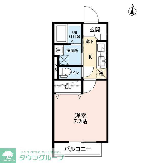 AMOUR 高尾(1K/1階)の間取り写真