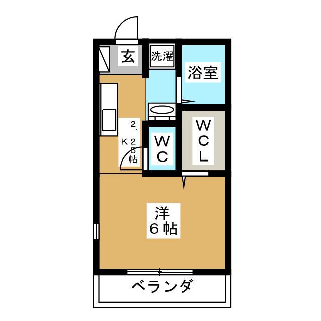 スカイピア(ワンルーム/1階)の間取り写真