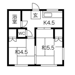 エステート早田(2K/2階)の間取り写真