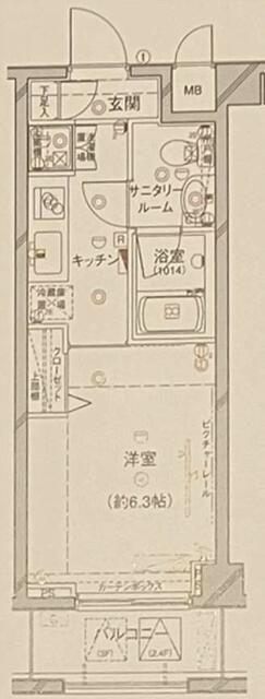 ステージファースト上落合(1K/4階)の間取り写真