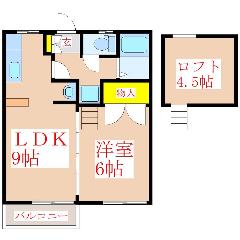 サザンV(1LDK/1階)の間取り写真