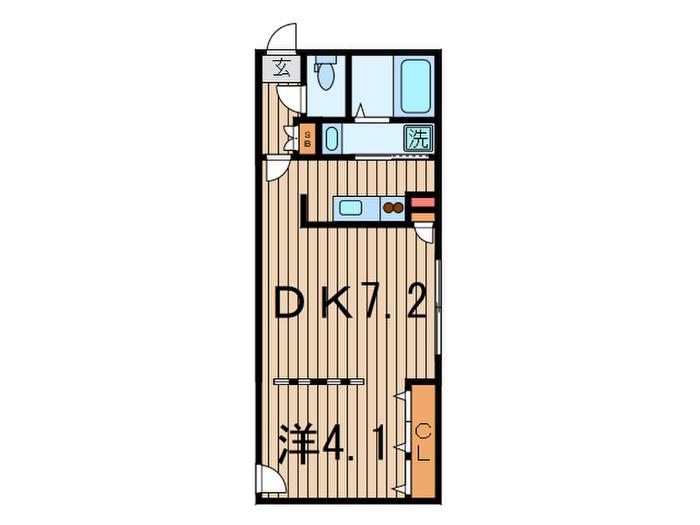 ポラスト洗足(1DK/1階)の間取り写真