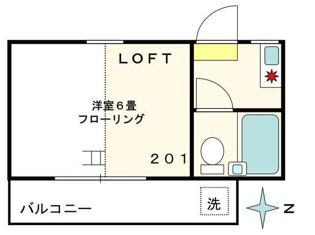 サントノーレ第3阿佐谷(1K/2階)の間取り写真