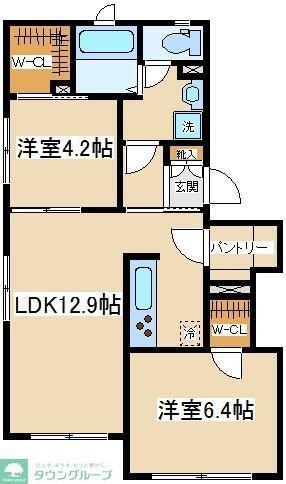 エルミタージュ桜上水(2SLDK/1階)の間取り写真