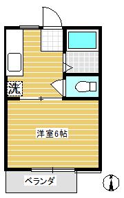 ファミールメゾン(1K/2階)の間取り写真