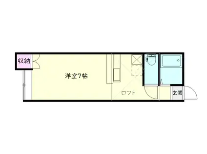 エチュード巻(ワンルーム/1階)の間取り写真