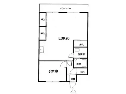 グリーンハイツ5棟(1LDK/4階)の間取り写真