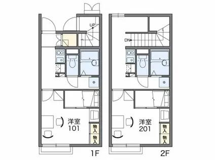 レオパレス柴田(1K/1階)の間取り写真