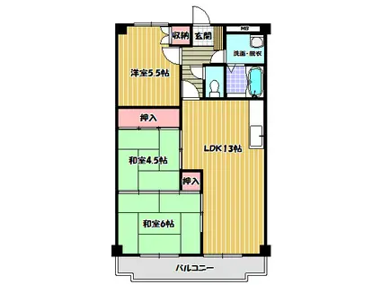 アーバンハイツ(3LDK/3階)の間取り写真